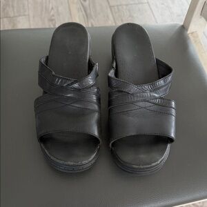 L.L. Bean Black Rubber Sole Sandals